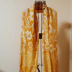 Handmade rayon balik scarf with fringe